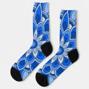 Mandala in blue socks