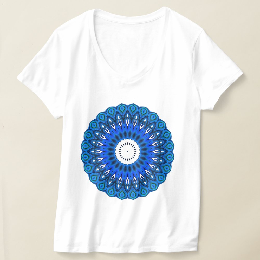 Discover Mandala in Blue T-Shirt
