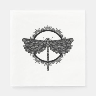 Mandala in Buddhism Nepal style with dragonfly Napkins