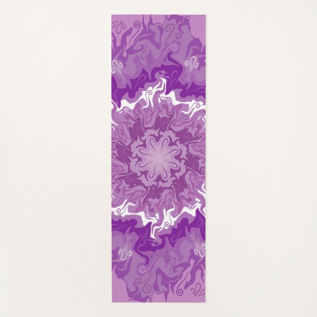 Mandala in multiple purple shades yoga mat (Front)