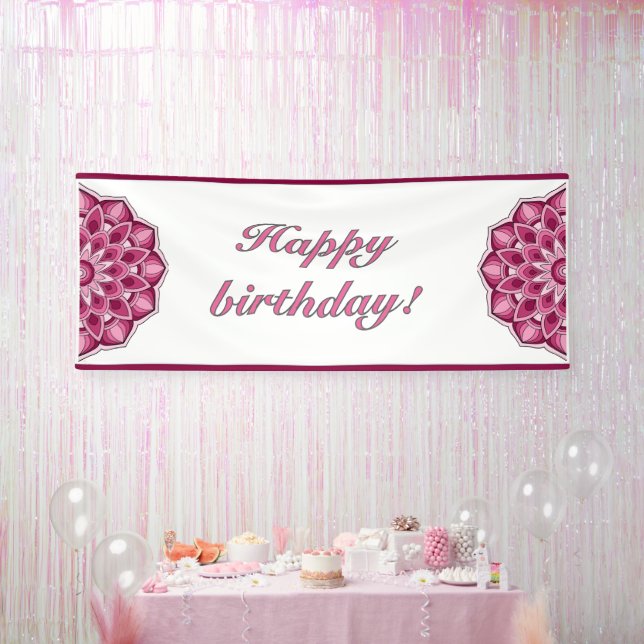 Mandala in pink banner (Party)