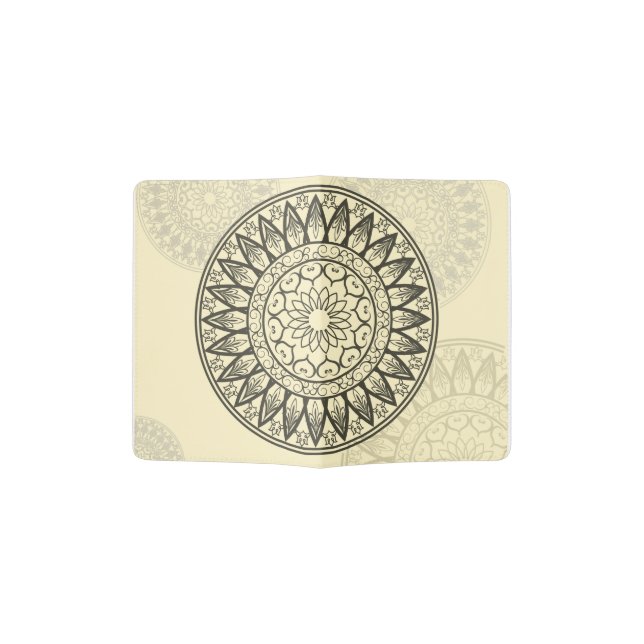 Mandala in Soft Yellow Passport Holder (Opened)