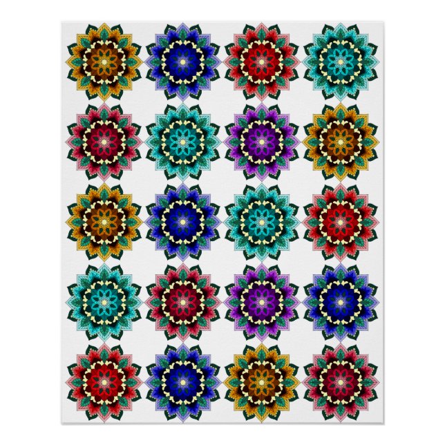 Mandala in various colors poster (Front)