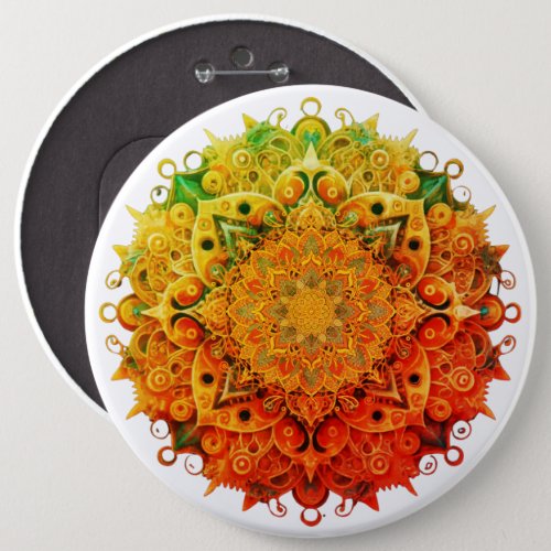 Mandala inspired design Tote Bag Button