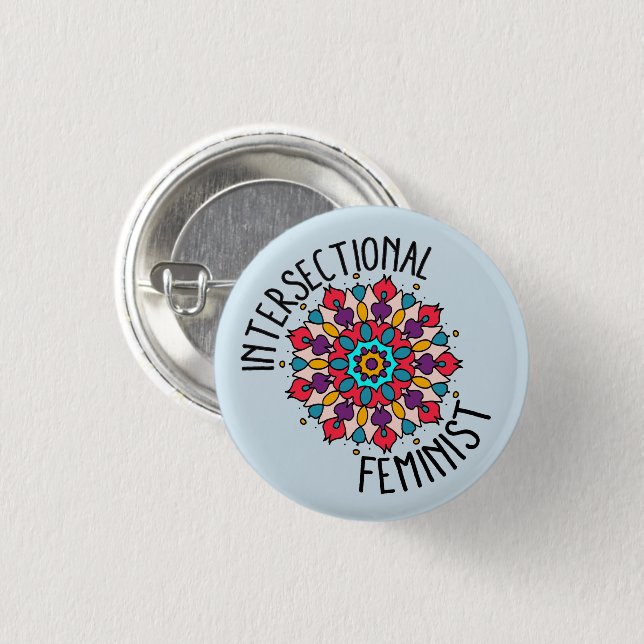 Mandala Intersectional Feminist Button (Front & Back)