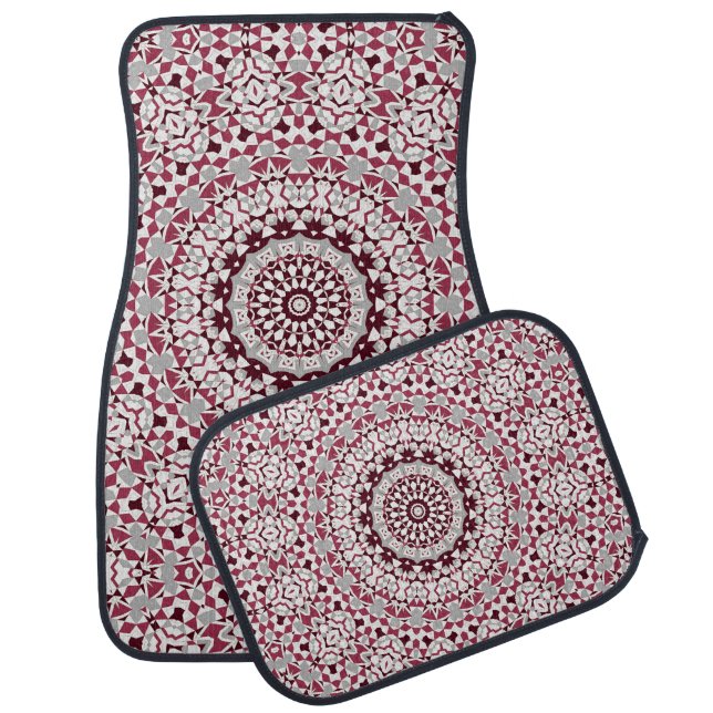Mandala is burgundy-gray car floor mat (Set)