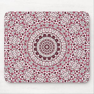 Mandala is burgundy-gray mouse pad