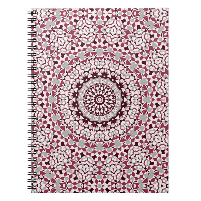 Mandala is burgundy-gray notebook (Front)