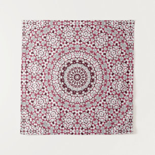 Mandala is burgundy-gray tapestry