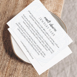 Mandala Jewelry Care Small Business Order Enclosure Card
