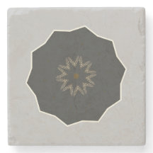 Mandala Kaleidoscope Black on Gray
