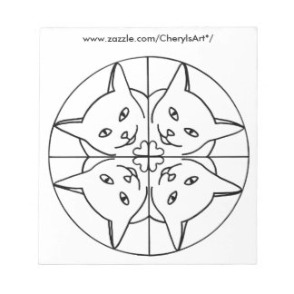 Mandala Kaleidoscope Cats Coloring Notepads