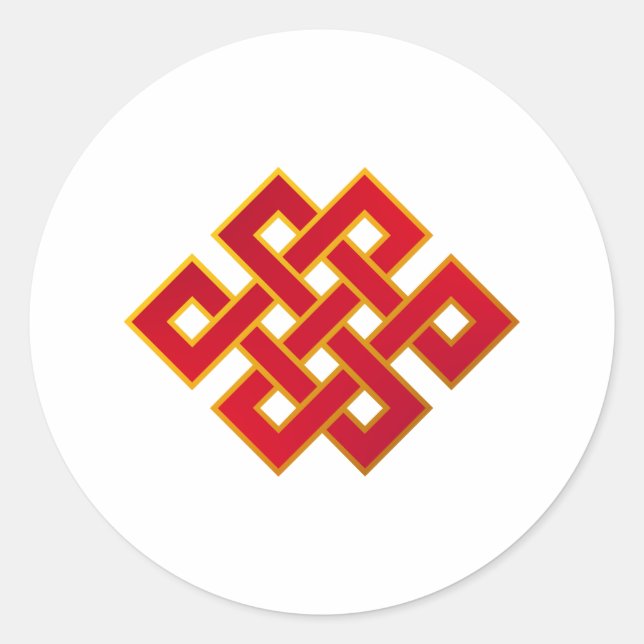 Mandala Karma Buddhism Eternal Knot Classic Round Sticker (Front)