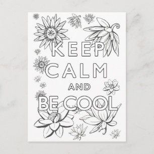 Mandala keep calm and be cool color card