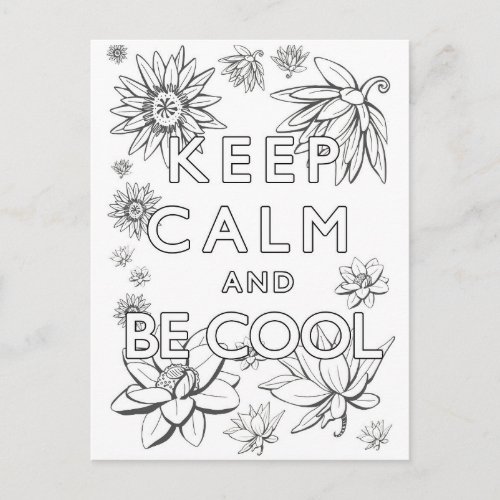 Mandala keep calm and be cool color card