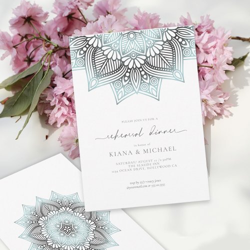 Mandala Lace Rev Rehearsal Dinner Lt Blue ID968 Invitation