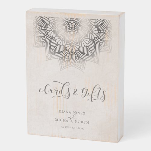 Mandala Lace Wedding Cards  Gifts Neutrals ID478 Wooden Box Sign