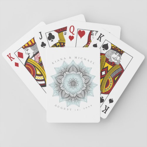 Mandala Lace Wedding Lt Blue ID968  Poker Cards