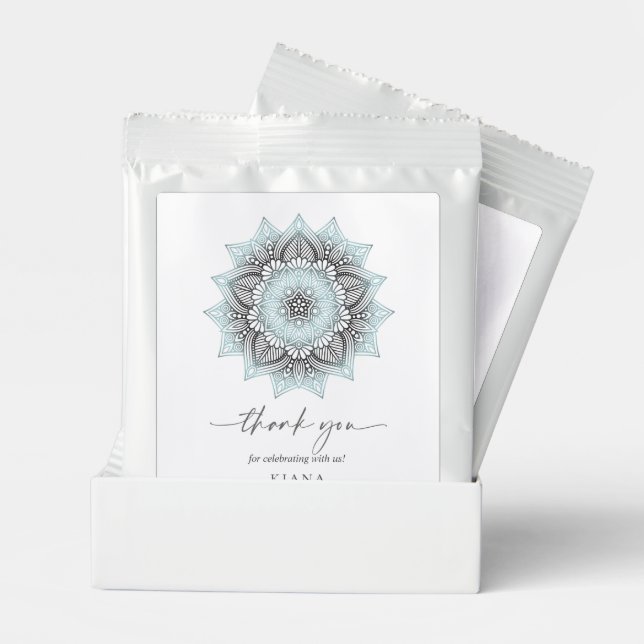 Mandala Lace Wedding Thank You Lt. Blue ID968  Margarita Drink Mix (Pair)