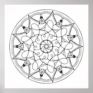 Mandala Large Adult Coloring Poster
