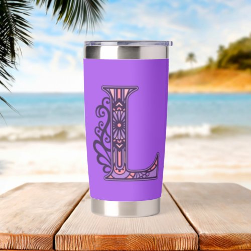 Mandala letter L Insulated Tumbler