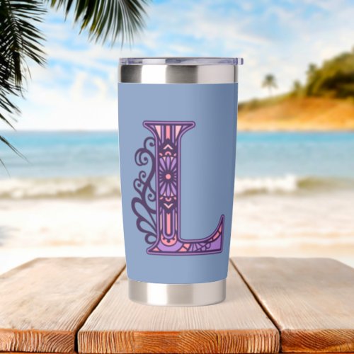 Mandala letter L Insulated Tumbler