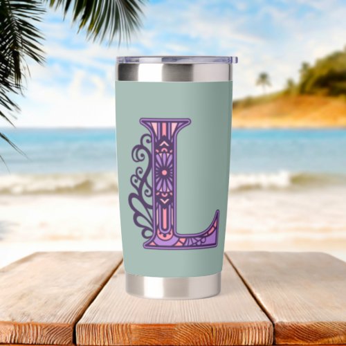 Mandala letter L Insulated Tumbler