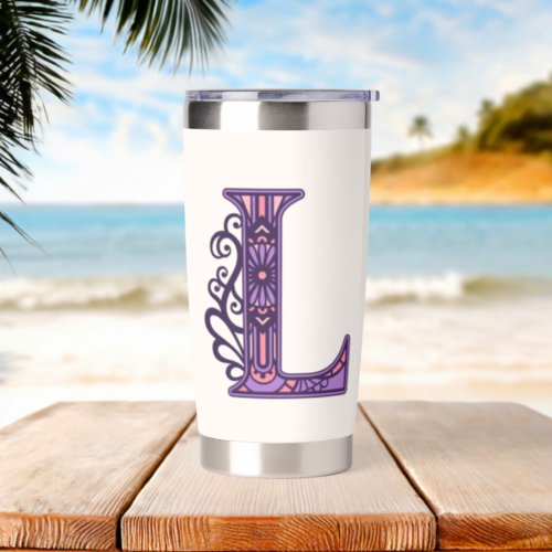 Mandala letter L Insulated Tumbler