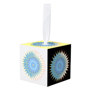 Mandala Lotus Blossom Thunder_Cove Cube Ornament