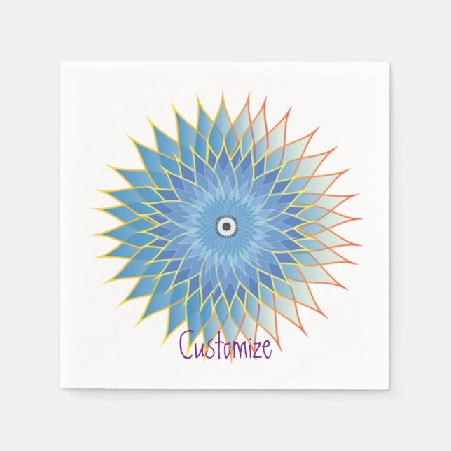 Mandala Lotus Blossom Thunder_Cove Napkins (Front)