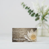 MANDALA LOTUS CUSTOMIZED WOODEN YOGA  INSTRUCTOR BUSINESS CARD (Standing Front)