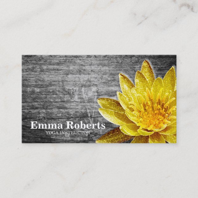 MANDALA LOTUS CUSTOMIZED WOODEN YOGA  INSTRUCTOR BUSINESS CARD (Front)