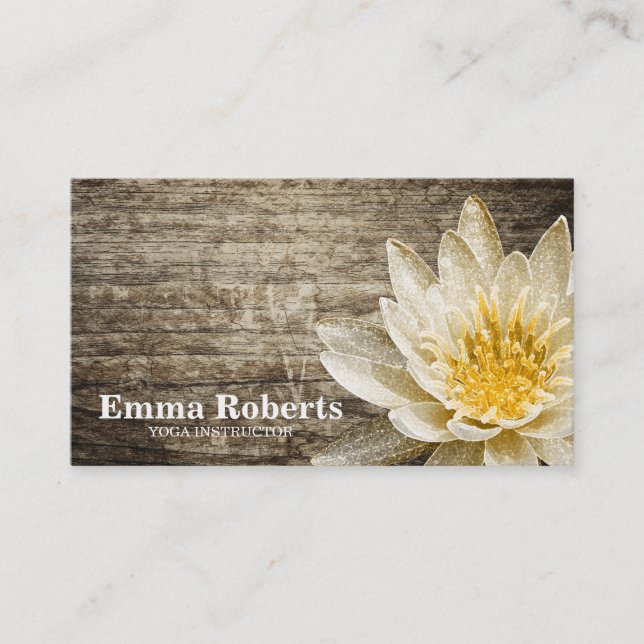 MANDALA LOTUS CUSTOMIZED WOODEN YOGA  INSTRUCTOR BUSINESS CARD (Front)