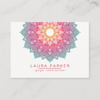 Mandala Lotus Flower Yoga Pink Holistic Business Card