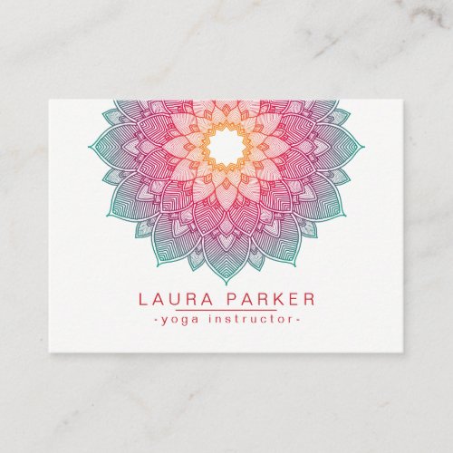 Mandala Lotus Flower Yoga Pink Holistic Business Card