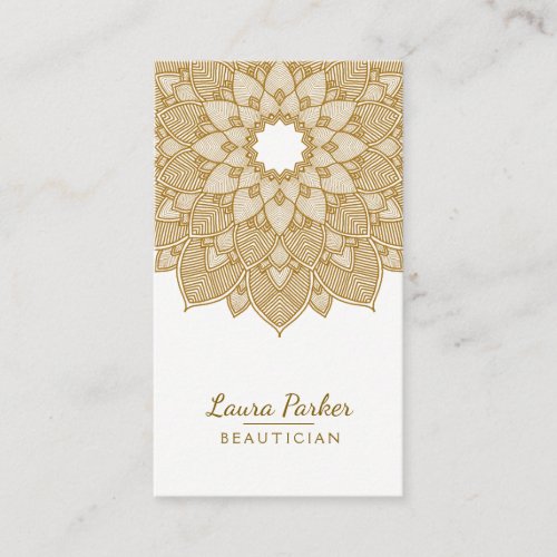 Mandala Lotus Flower Yoga Wellness Meditation gold Business Card
