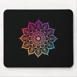Mandala Lotus Zen Art Boho Buddha Botanical Succul Mouse Pad