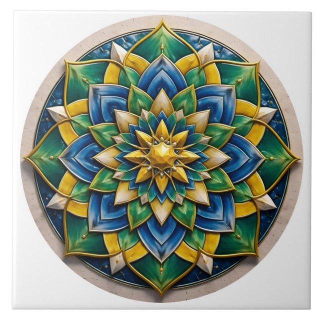 Mandala Luxe Keychain - 01 Ceramic Tile (Front)