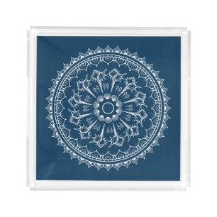 Mandala Made Of Seashells Acrylic Tray