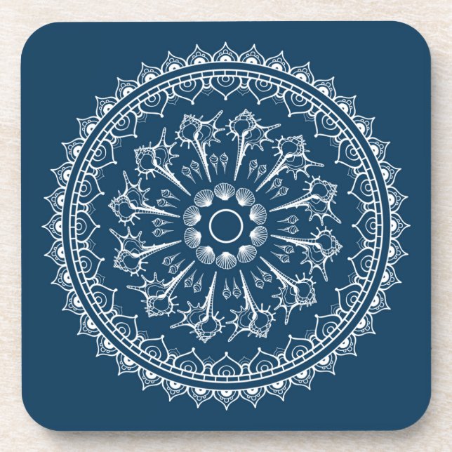 Mandala Made Of Seashells Beverage Coaster (Front)