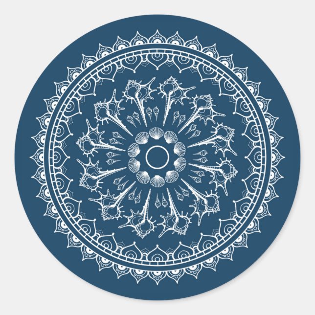 Mandala Made Of Seashells Classic Round Sticker (Front)