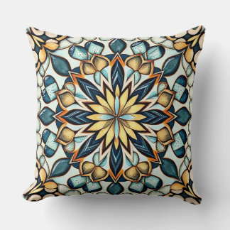 Mandala Magic Mosaic Throw Pillow