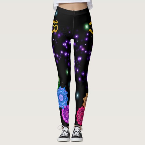 Mandala Magic OM Colorful Galaxy Leggings