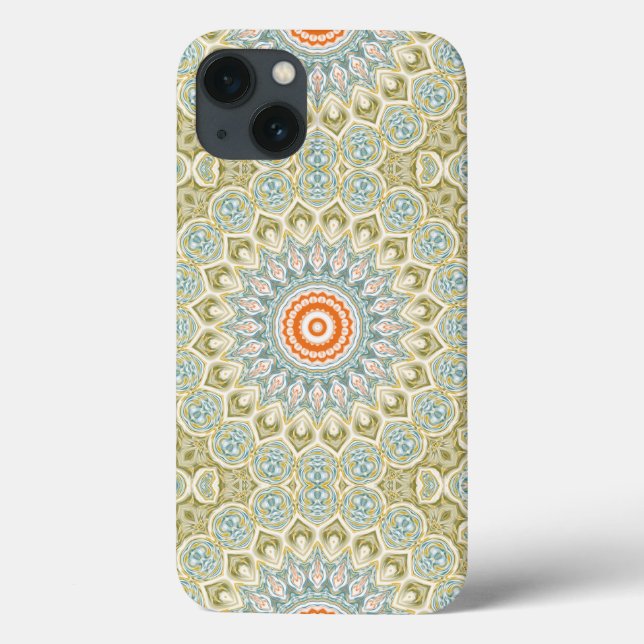 Mandala Medallion in Green, Blue and Orange Case-Mate iPhone Case (Back)