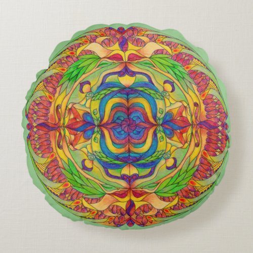 Mandala Meditation Floor Pillow Cushion _ Sage