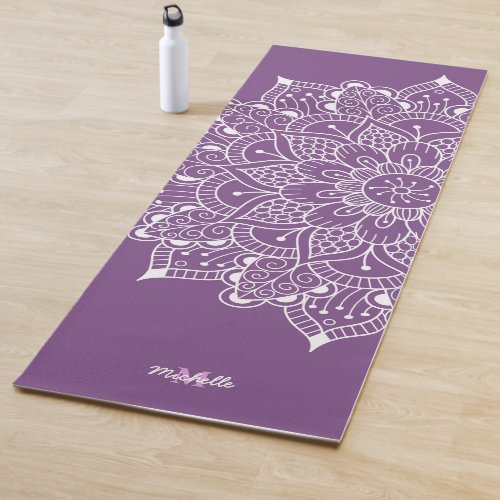 Mandala Meditation Personalized Purple Yoga Mat