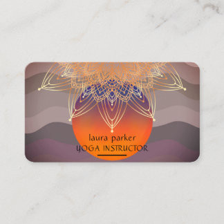 Mandala Meditation Yoga Lotus Boho Vintage Business Card
