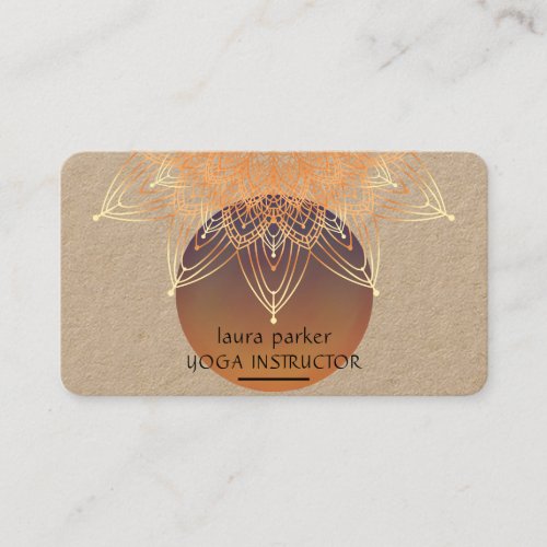 Mandala Meditation Yoga Lotus Boho Vintage Business Card