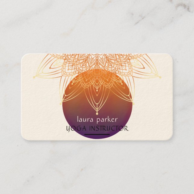 Mandala Meditation Yoga Lotus Boho Vintage Business Card (Front)