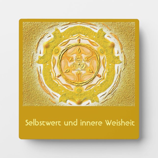 Mandala-Meditationsplatte, klein  I-M Gold Plaque (Front)